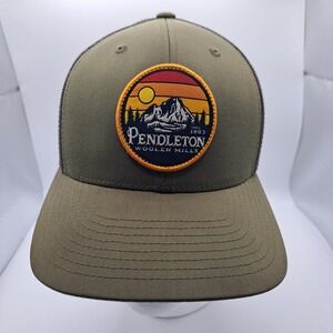 Pendleton Woolen Mills The Classics Yupoong Patch Snapback Trucker Hat Cap Green